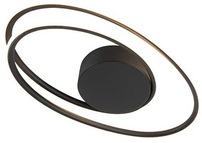 Designerska lampa sufitowa czarna z wbudowaną diodą LED o 3 stopniach ściemniania - RowanDesignerski Oswietlenie wewnetrzne