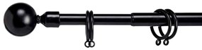 Czarny metalowy karnisz VALANCE GLOBE 120-210 cm