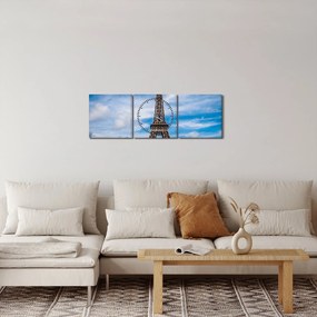 Obraz - Wieża Eiffla (z zegarem) (90x30 cm)