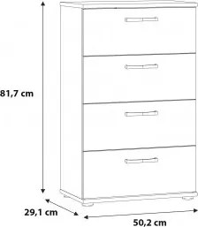 Klasyczna komoda z czterema szufladami Niko 14N-D78 dąb Artisan