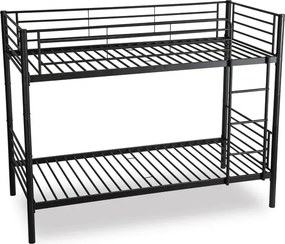 Łóżko Piętrowe Dla Dzieci 90x200 cm RODEZ Metalowe Czarne Loft
