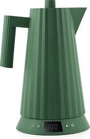 Elektryczny Czajnik Alessi Plissé Zielony 1,7L z Kontrolą Temperatury i Rzeźbiarskim Designem Michele De Lucchi