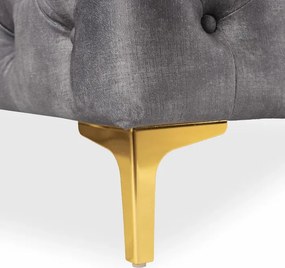 Sofa SORRENTO 2S Dwuosobowa Szara Welurowa Glamour