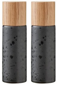 Czarny zestaw młynków do pieprzu i soli 2 szt. ceramiczny Gastro Black – Bitz