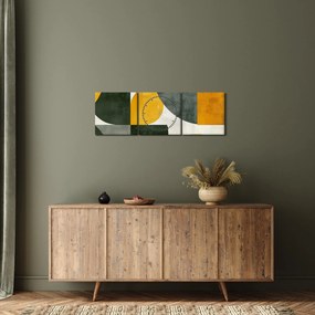 Obraz - Abstrakcja w oliwkowym kolorze (z zegarem) (90x30 cm)