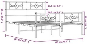 Czarne metalowe łóżko rustykalne 120x200cm czarny