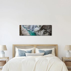 Obraz - Islandzka przyroda (z zegarem) (90x30 cm)