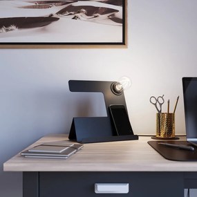 Czarna lampa wisząca z metalowym kloszem ø 24 cm Rossario – Nice Lamps