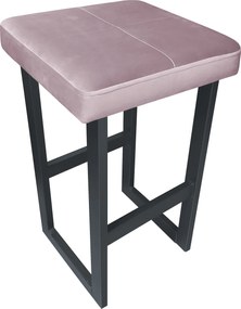 Hoker ALEX krzesło barowe tkanina Welur podstawa metalowa : Kolor Stelaża - Grafit, Kolor tkaniny - VELVET - MG55, Wysokość - 60 cm