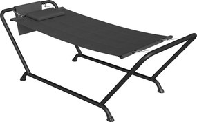 Outsunny Hamak z Ramą 237 x 90 cm Hamak ze Stelażem z Boczną Kieszenią i Poduszką, Metalowa Rama do 150 kg | Aosom PL