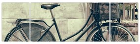 Obraz - Vintage rower z kwiatami (170x50 cm)