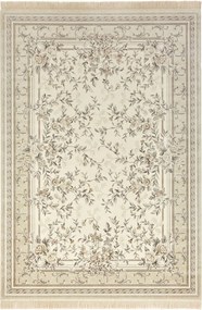 Dywan elegancki Naveh orientalny z frędzlami Kwiatki Kremowo-Beżowe 160 cm x 230 cm