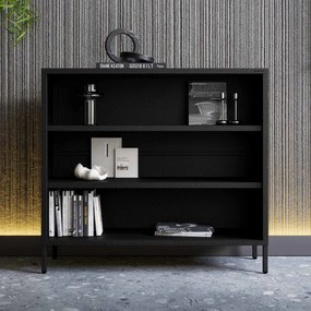 Niski regał metalowy czarny Modern LUCA 1000 x 900 x 350 mm