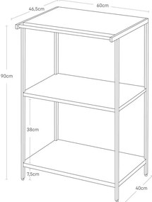 Stalowy regał w kolorze matowej czerni 60x90x46,5 cm Tower – YAMAZAKI
