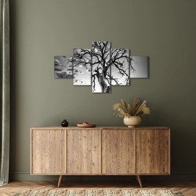 Obraz - Czarno - białe drzewo (125x70 cm)