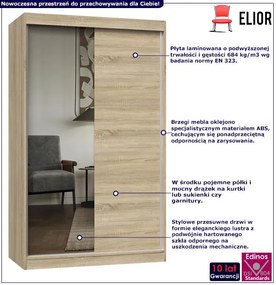 Szafa dwudrzwiowa przesuwna 120 cm dąb sonoma P2-L33