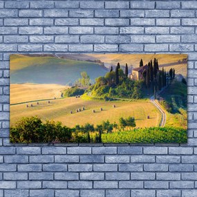 Obraz drukowany na płótnie Malowniczy Pejzaż z Drzewami