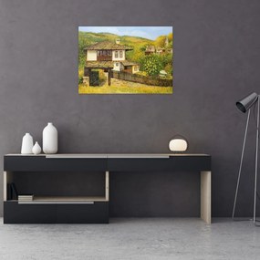 Obraz na szkle - Domki letniskowe w lecie (70x50 cm)