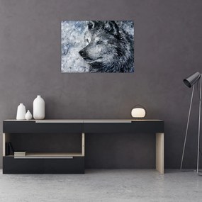 Obraz na szkle - Wilk z kreskówki (70x50 cm)