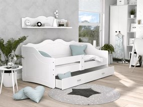 Łóżko dziecięce Marbella 80x160 80x190 białe z szufladą barierką ochronną stelażem Flex dla dziecka