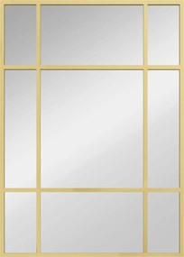 HOMCOM Lustro ścienne, dekoracyjne lustro z metalową ramą, złote paski, wielowarstwowe szkło, 50B x 2T x 70H cm | Aosom PL