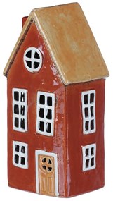 Świecznik Domek czerwony, ceramika, 11 x 9 x 23 cm