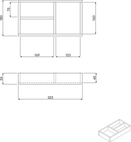 Organizer do szuflad do serii mebli łazienkowych