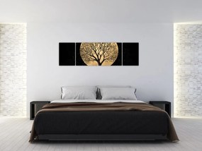 Obraz – Drzewo w złotej pełni księżyca I. (170x50 cm)