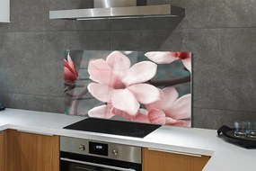 Panel Kuchenny Szklany Delikatne Różowe Kwiaty