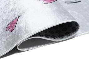 Jasnoróżowy dywan dziecięcy z baletnicą i sercami L0-W03