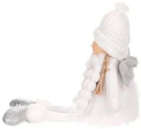 Dekoracja świąteczna Anioł z sercem, wys. 41 cm, biały