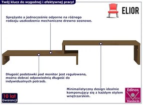 Drewniana nadstawka na biurko miodowy brąz - Aploni