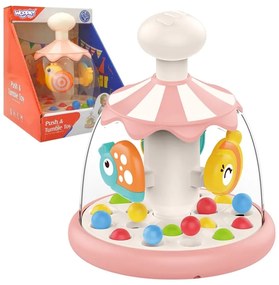 Woopie baby kolorowe zwierzątka różowy bączek z kulkami karuzela