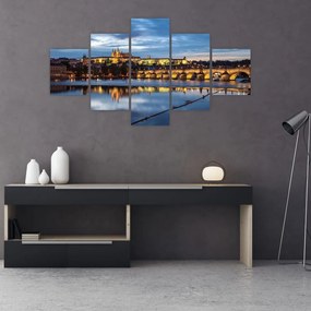 Obraz Zamku Praskiego i Mostu Karola (125x70 cm)