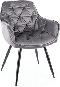 Krzesło CHERRY VELVET szare
