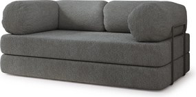 Masseno Sofa piankowa EIREN z funkcją spania, Kanapa z pianki do salonu, Bezmontażowa, Tkanina bucle – Szary QUELLE 92