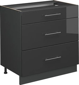Szafka dolna do kuchni antracyt wysoki połysk 80x60x82 fame-line