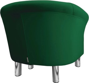 Fotel Milo tkanina Welur wygodny fotel tapicerowany do salonu i sypialni : Kolor nogi - Chrom, Kolor tkaniny - VELVET - MG25, Wysokość nogi - 15 cm