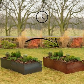 Alto Podwyższona grządka 74 x 148 x 36 cm, corten CORGARDEN 1012