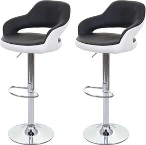 Stołek barowy MCW-F16 (zestaw 2 szt.),  czarno-biały