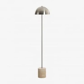 Lampa Stojąca Led Do Użytku Zewnętrznego Ze Stali Nierdzewnej I Naturalnego Kamienia Nicolas Trawertyn - Sklum