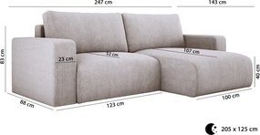 Narożnik wolnostojący CARL Lewy w tkaninie POSO 110