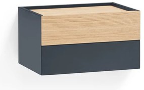 Antracytowo-naturalna szafka nocna w dekorze dębu Otto – Teulat