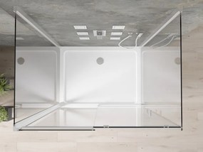 Mexen Omega-3S kabina prysznicowa 3-ścienna, rozsuwana 100x80 cm, transparent, chrom + brodzik Flat - 825-100-080-01-00-3s-4010