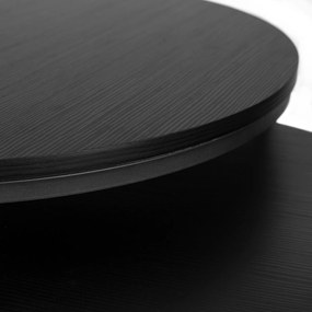 Zestaw Stolików Kawowych MANU MAX 60 cm/80 cm Czarny Nowoczesny Loft