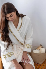 Unisex szlafrok MONDRIAN L Śmietankowy