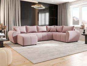 BEDANTE narożnik w kształcie U MOLISA U PLUS Cosmic 14 prawa Rosa z funkcją spania sofa w kształcie litery U z pojemnikiem na pościel