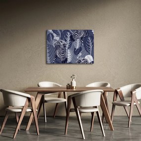 Obraz - Niebieskie zebry (70x50 cm)
