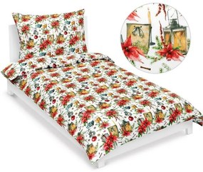 Bellatex Świąteczna pościel bawełniana Gwiazda, 140 x 200 cm, 70 x 90 cm