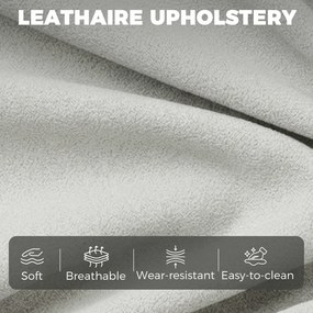 HOMCOM 2-osobowa sofa, 146 cm modułowa sofa z ekoskóry z szerokim i głębokim siedziskiem, grubymi poduszkami, łatwy montaż, Szara | Aosom PL